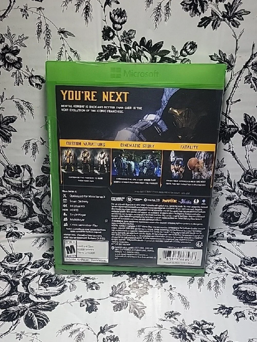 Microsoft Xbox Mortal Kombat 11 Game Case with Yellow Cover Art